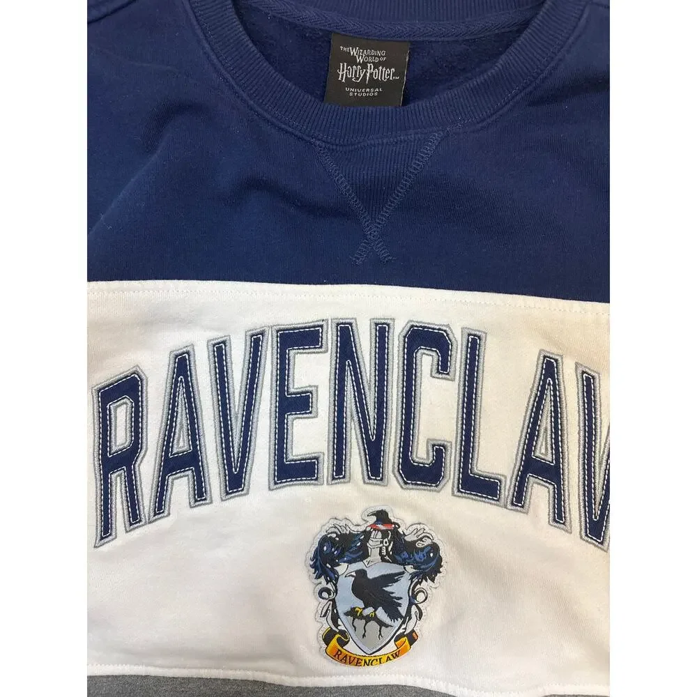 Ravenclaw Wizard world Harry Potter crewneck patchwork sweatshirt S colorblock - Picture 4 of 7